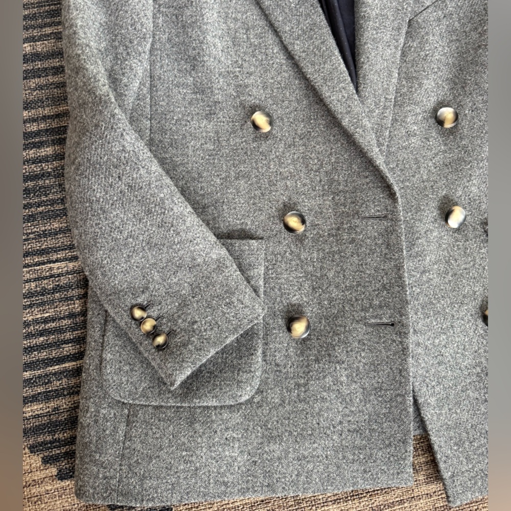 Sezane Charcoal Double-Breasted Blazer - Picture 3 of 8
